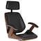 Armen Living Century Office Chair with Multifunctional Mechanism in Chrome finish with Black Faux Leather LCCEOFCHBL - alternate 3